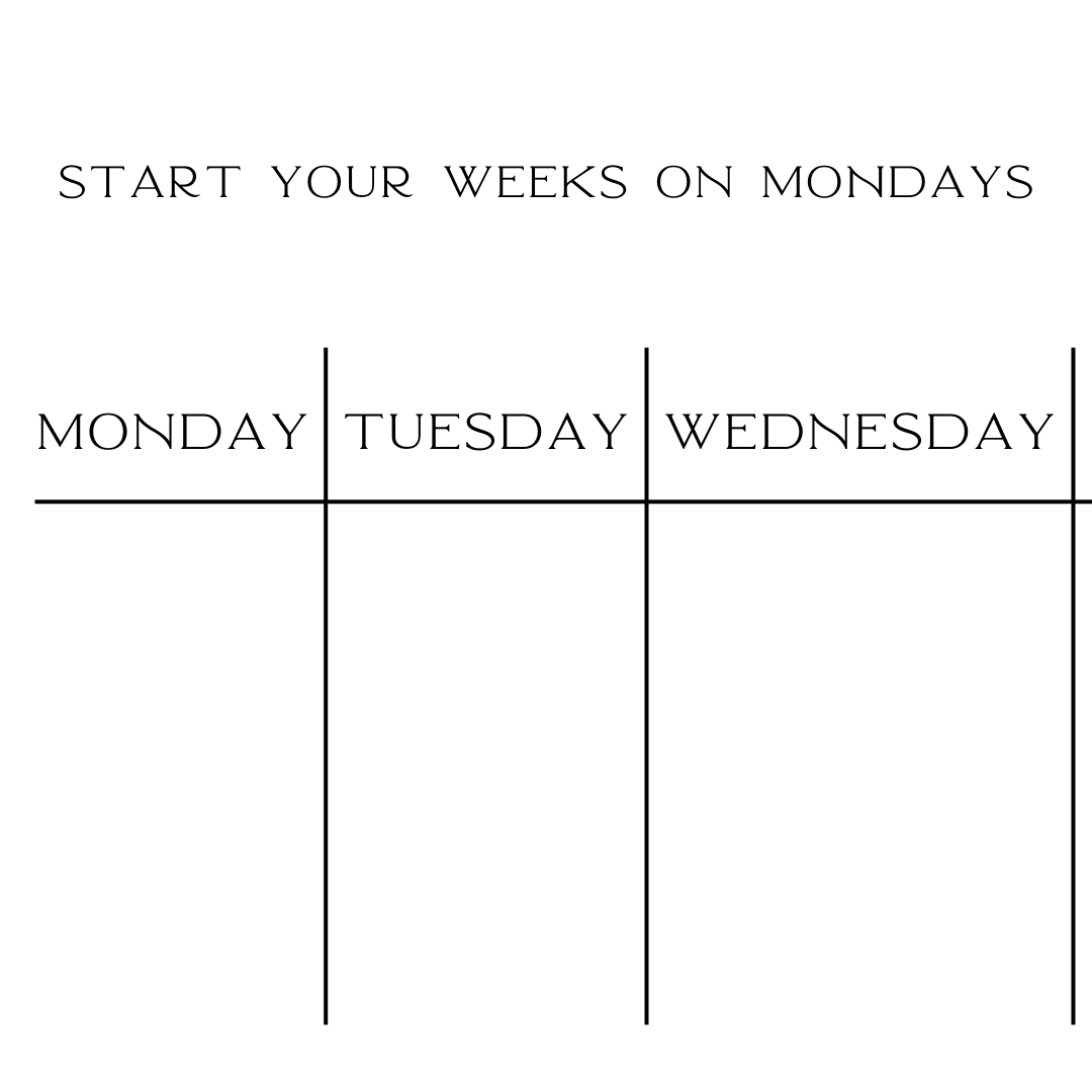 2025 PPlanner, Monday start
